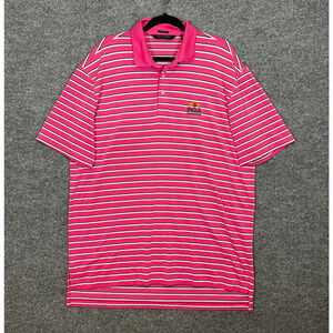 Polo Golf Ralph Lauren Shirt Mens XL Pink‎ Striped Golf Performance Stretch PGA